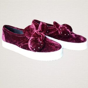 Rebecca minkoff velvet burgundy stacey sneakers